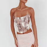 Emmalyn Corset Top Peach Multi