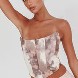 Emmalyn Corset Top Peach Multi