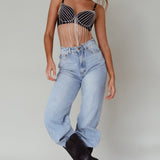 Showgirl Diamante Bra Crop Top Black
