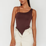 Bare Double Strap Bodysuit Brown