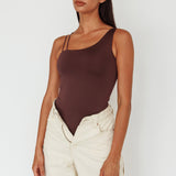 Bare Double Strap Bodysuit Brown