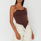 Bare Double Strap Bodysuit Brown