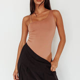 Bare Double Strap Bodysuit Mocha Mousse