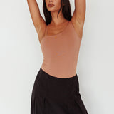 Bare Double Strap Bodysuit Mocha Mousse