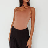 Bare Double Strap Bodysuit Mocha Mousse