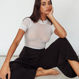Kyoto Sheer Short Sleeve Bodysuit White