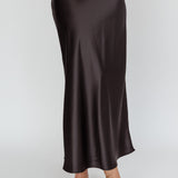 Unrequited Love Satin Maxi Skirt Black