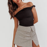 Teri Rolled Off-Shoulder Top Black