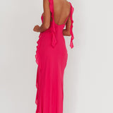 Joyride Ruffle Maxi Dress Magenta