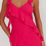 Joyride Ruffle Maxi Dress Magenta