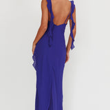 Joyride Ruffle Maxi Dress Royal Blue
