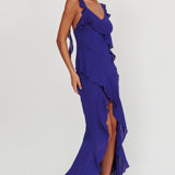 Joyride Ruffle Maxi Dress Royal Blue