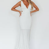 Alethia Cross Back Midi Dress White