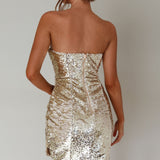 Joie De Vivre Sequin Mini Dress Gold