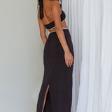 Starlight Stroll Cut-Out Diamante Dress Black