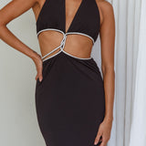 Starlight Stroll Cut-Out Diamante Dress Black