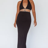 Starlight Stroll Cut-Out Diamante Dress Black