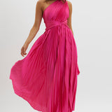 Laxmi Accordion Pleat Maxi Dress Fuchsia