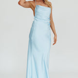 Palma Low Back Strappy Maxi Dress Baby Blue