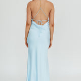 Palma Low Back Strappy Maxi Dress Baby Blue