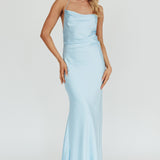 Palma Low Back Strappy Maxi Dress Baby Blue
