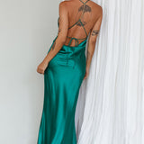 Palma Low Back Strappy Maxi Dress Emerald