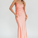 Palma Low Back Strappy Maxi Dress Peach