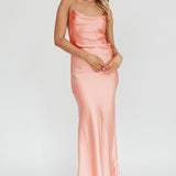Palma Low Back Strappy Maxi Dress Peach