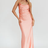 Palma Low Back Strappy Maxi Dress Peach