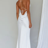Palma Low Back Strappy Maxi Dress White