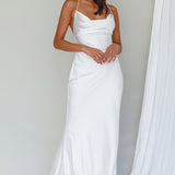 Palma Low Back Strappy Maxi Dress White