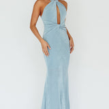 Ileana Twist Bodice Maxi Dress Light Blue