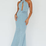 Ileana Twist Bodice Maxi Dress Light Blue
