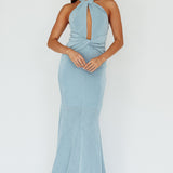 Ileana Twist Bodice Maxi Dress Light Blue