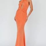 Ileana Twist Bodice Maxi Dress Orange