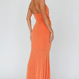 Ileana Twist Bodice Maxi Dress Orange