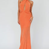 Ileana Twist Bodice Maxi Dress Orange