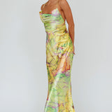 Bailey Strappy Chain Back Maxi Dress Lime