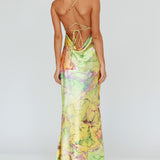 Bailey Strappy Chain Back Maxi Dress Lime