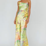 Bailey Strappy Chain Back Maxi Dress Lime