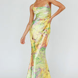 Bailey Strappy Chain Back Maxi Dress Lime