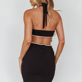 Amalia Diamante Twist Cut-Out Mini Dress Black