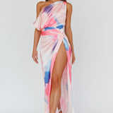 Charm Me Thigh Split Maxi Dress Pink/Blue