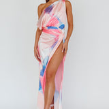 Charm Me Thigh Split Maxi Dress Pink/Blue