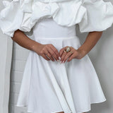 Kailynn Off-Shoulder A-Line Mini Dress White