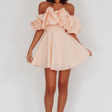 Kailynn Off-Shoulder A-Line Mini Dress Blush
