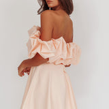 Kailynn Off-Shoulder A-Line Mini Dress Blush
