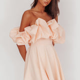 Kailynn Off-Shoulder A-Line Mini Dress Blush