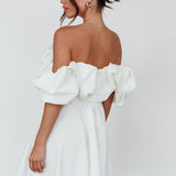 Kailynn Off-Shoulder A-Line Mini Dress White