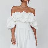 Kailynn Off-Shoulder A-Line Mini Dress White